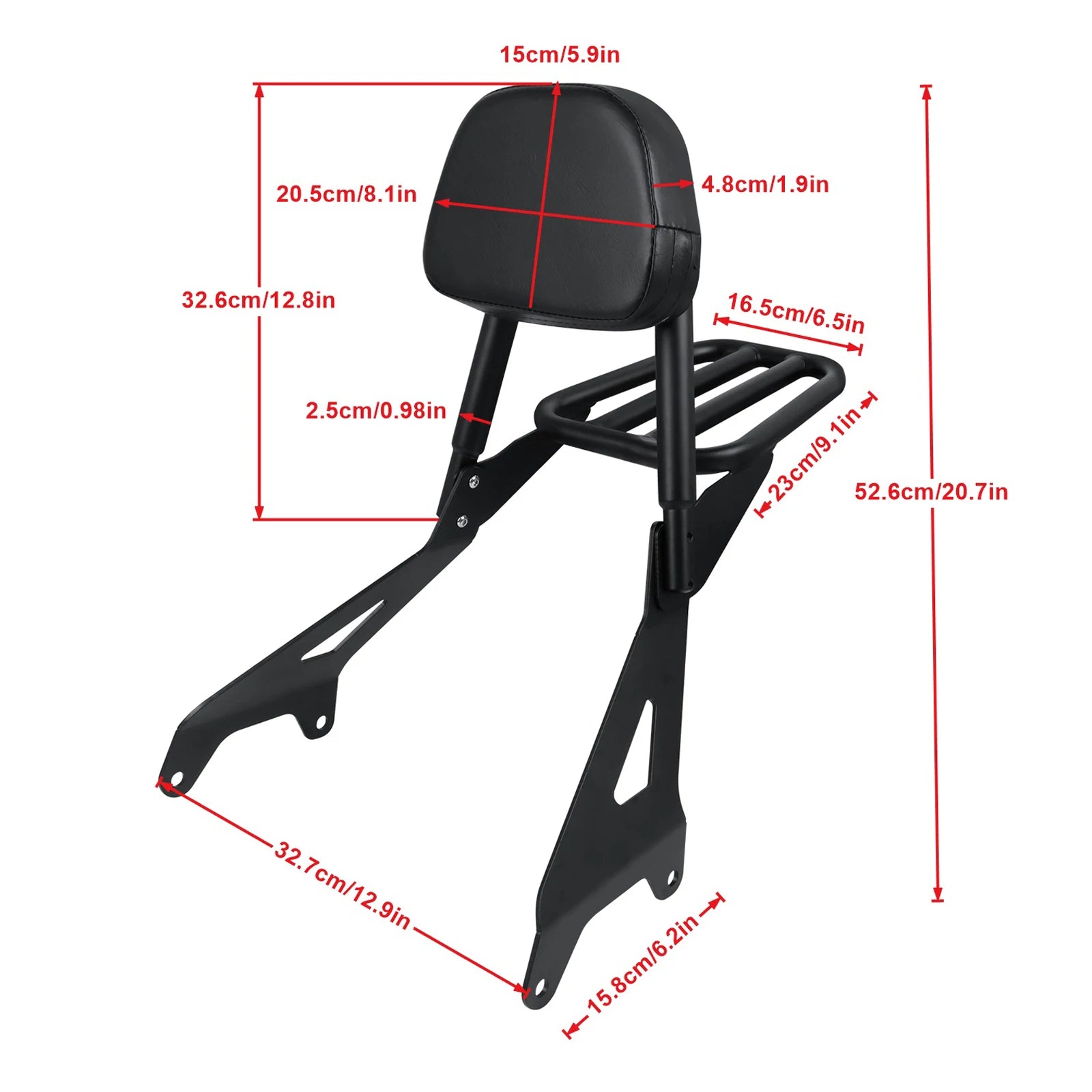 For Yamaha XV950 XVS950 Bolt 14-20 Bolt R-Spec XVS 950 14-22 Detachable Backrest Sissy Bar With Pad Luggage Rack  Accessoies