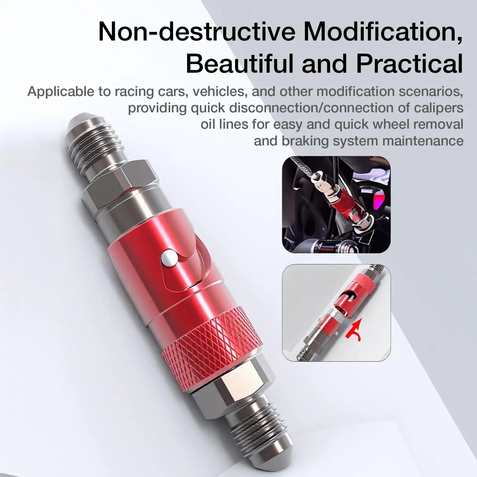 Motorcycle Brake Line Quick Disconnect Fitting – Brake Line Tools – Oil Cutoff Port Connector for Motorbike and Race Car Hydraulic Brake System – Red Silver Blue Black – from $29