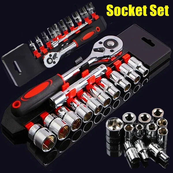 12-Piece Ratchet Wrench Socket Set – 4–13mm Metric Sockets – Chrome Plated 45# Steel – Motorcycle / Bicycle / Car / Boat – from $17