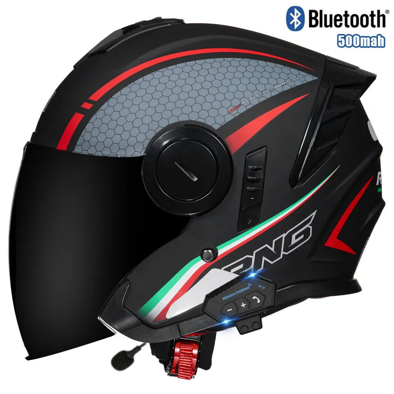 Three Quarter Open Face Helmets with Built In Bluetooth Headset