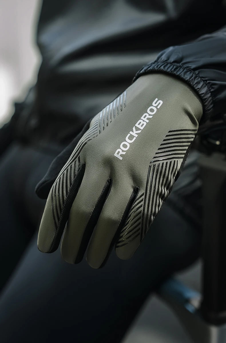 ROCKBROS Sports Cycling Gloves Breathable MTB Road Bike Non-slip Gloves Touch Screen Men Women Full Finger Motorcycle Gloves