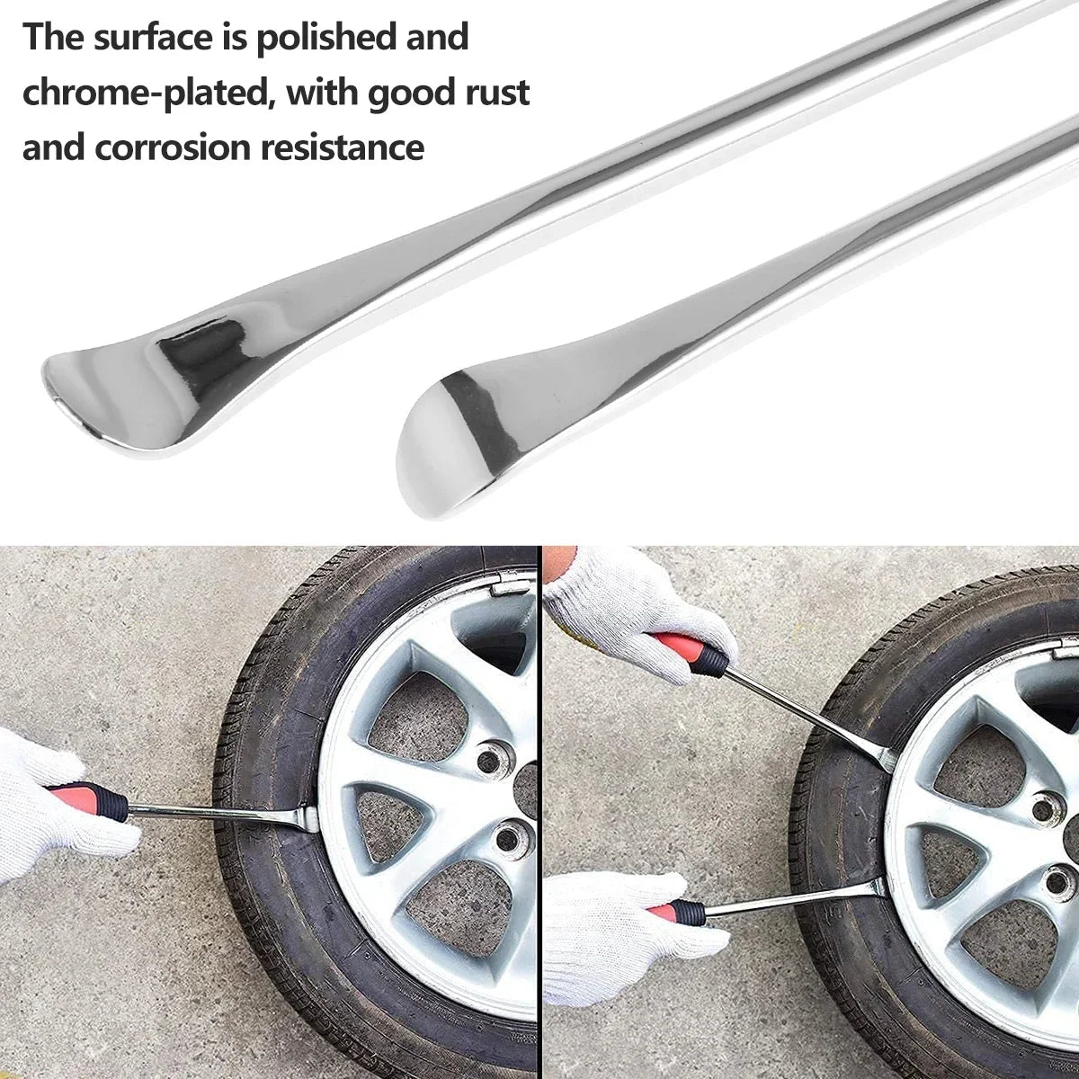Motorcycle Tire Spoon Lever Kit with Rim Protectors – 30cm Manganese Steel – Car Bike ATV Tire Changing Tools – 5 / 6 / 12pcs – $18–23