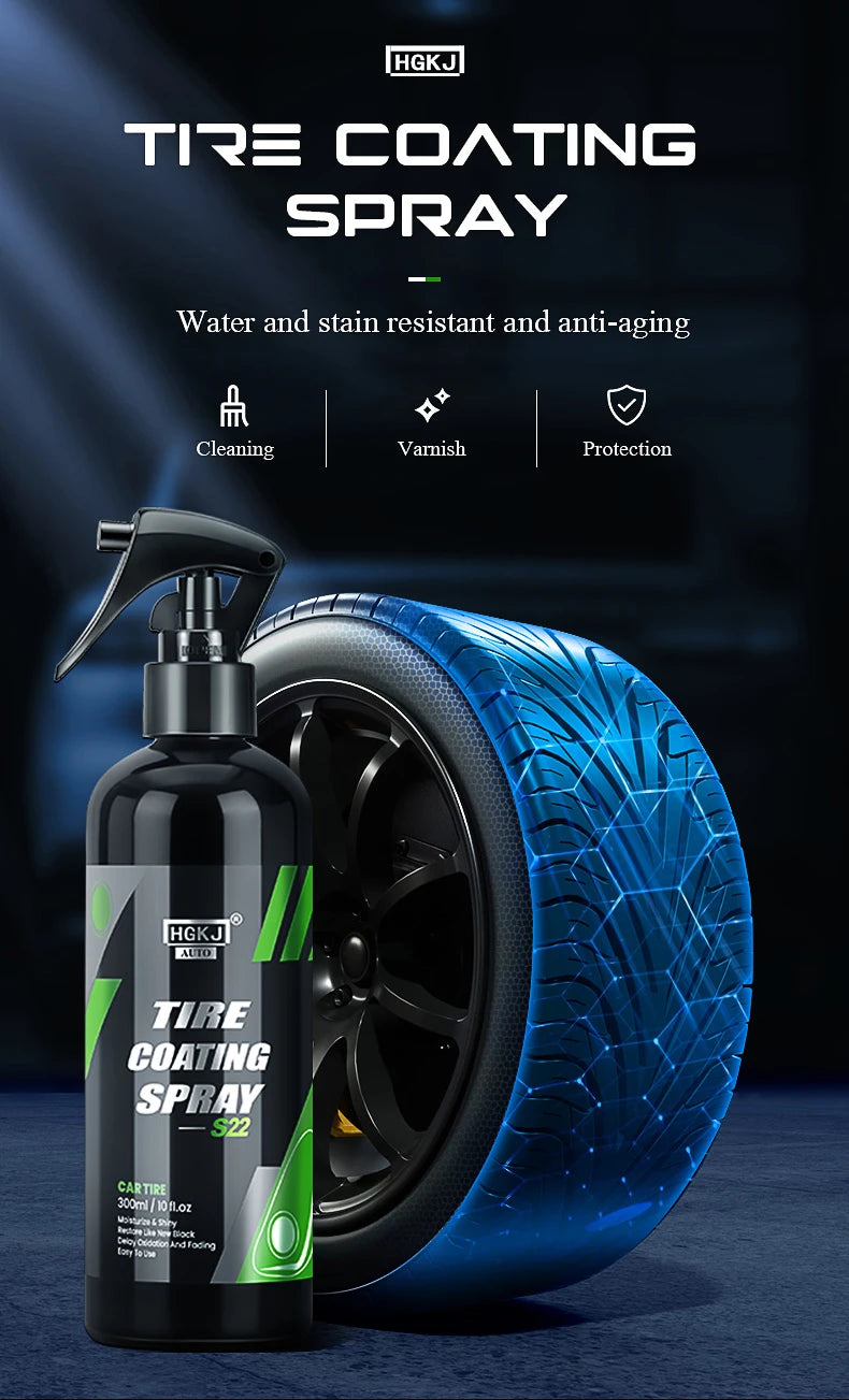 Car Tire Shine Spray – Wheel Cleaning Refurbishing Wax Brightener – 50ml / 100ml / 300ml – $12–24