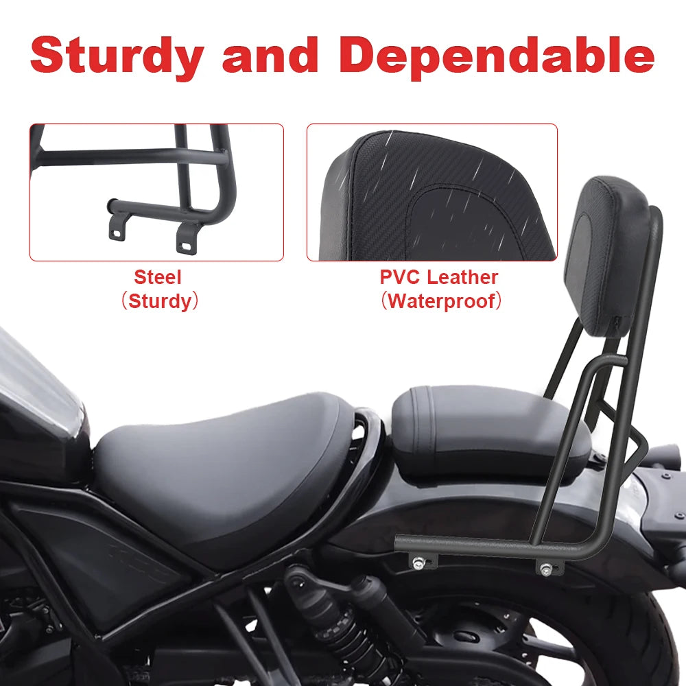Motorcycle Passenger Sissy Bar Backrest with Cushion Pad CMX1100 CMX 1100 2021 2022 2023 2024 2025 Fit For Honda