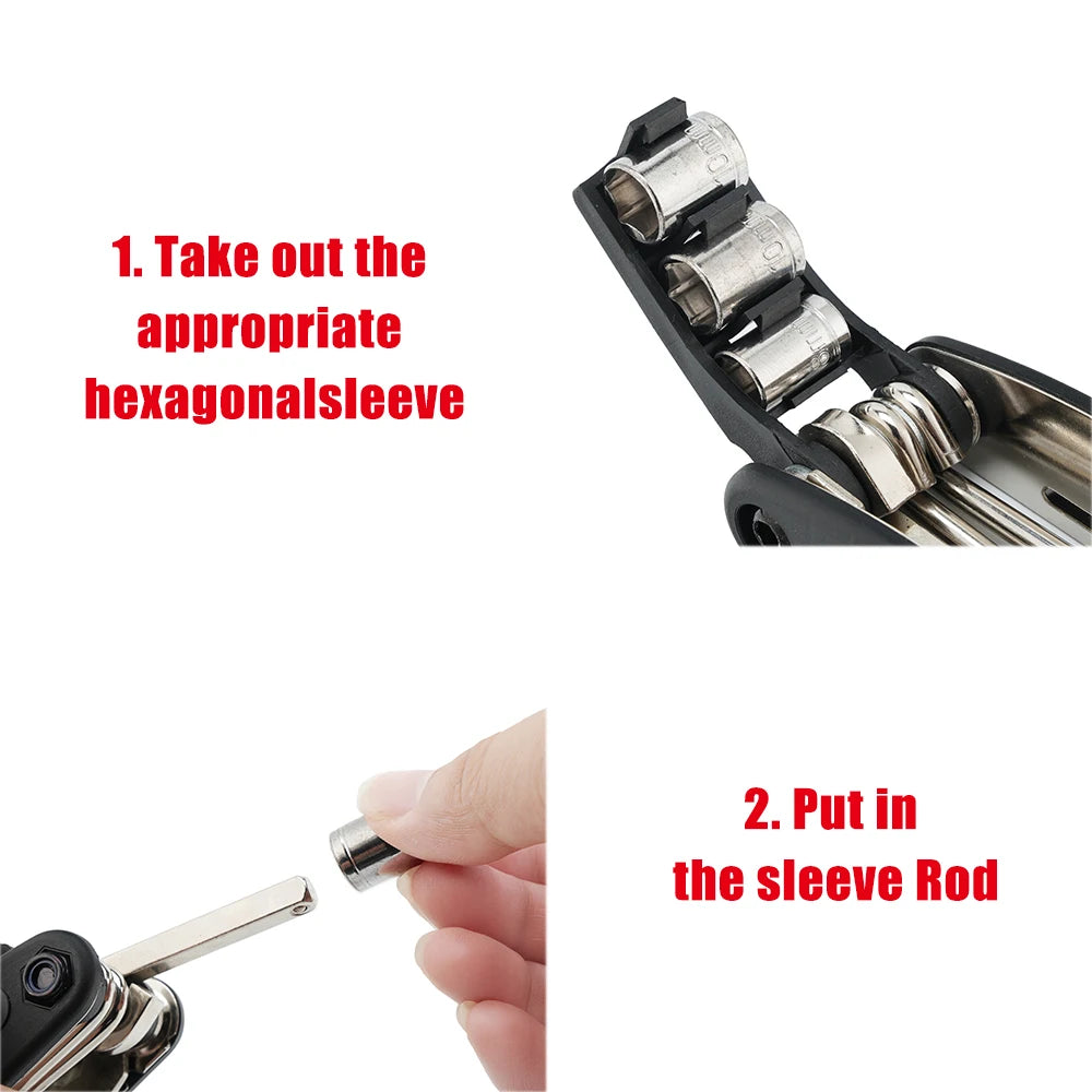 Honda CB500X / CB500F 16-Function Folding Multi-Tool – CNC Aluminum – Allen + Socket + Hex + Screwdriver + Spoke Wrench – $10