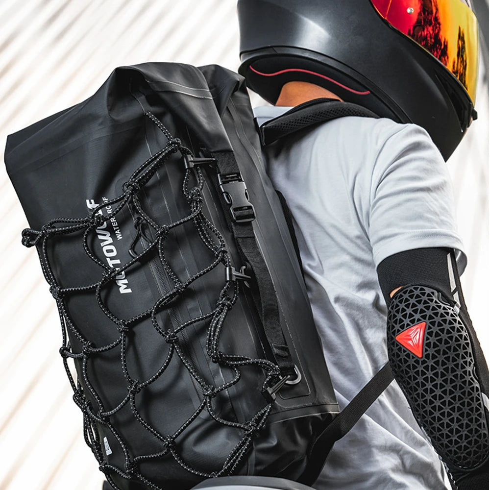 Motorcycle Backpack – Waterproof Full Face Helmet & Reflective Travel Bag