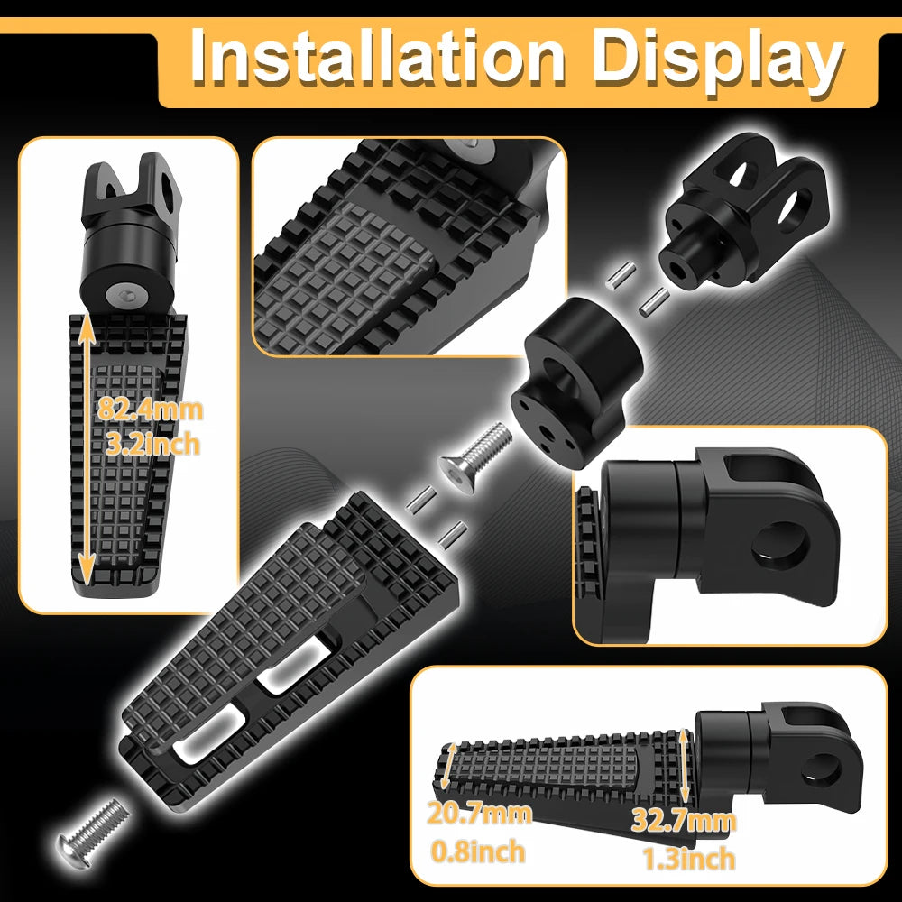 Kawasaki Z650 Anniversary / Z650RS / Z1000SX / ZX-6R / ZX-9R Front Foot Pegs – Adjustable 360° or Straight – CNC Aluminum + Rubber – 7 Colors – $75–$90