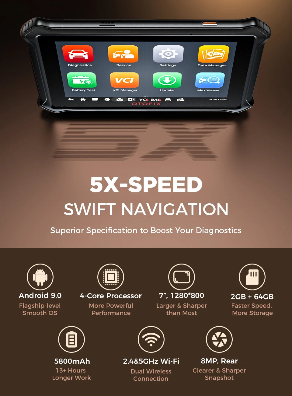 OTOFIX D1 Lite Bi-Directional OBD2 Scanner – 38+ Resets – All System – FCA SGW – DoIP + CAN FD – 7" Android Tablet – 2-Year Free Update – $518