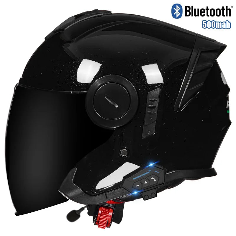 Three Quarter Open Face Helmets with Built In Bluetooth Headset