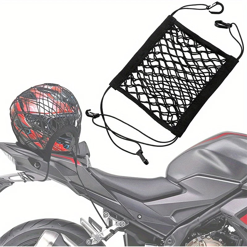 Cargo Net – Double Layer Motorcycle Helmet Storage Bungee Net