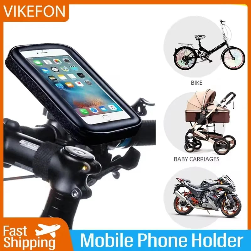 Waterproof Motorcycle Phone Pouch – Touchscreen Handlebar Case for iPhone, Samsung & Smartphones