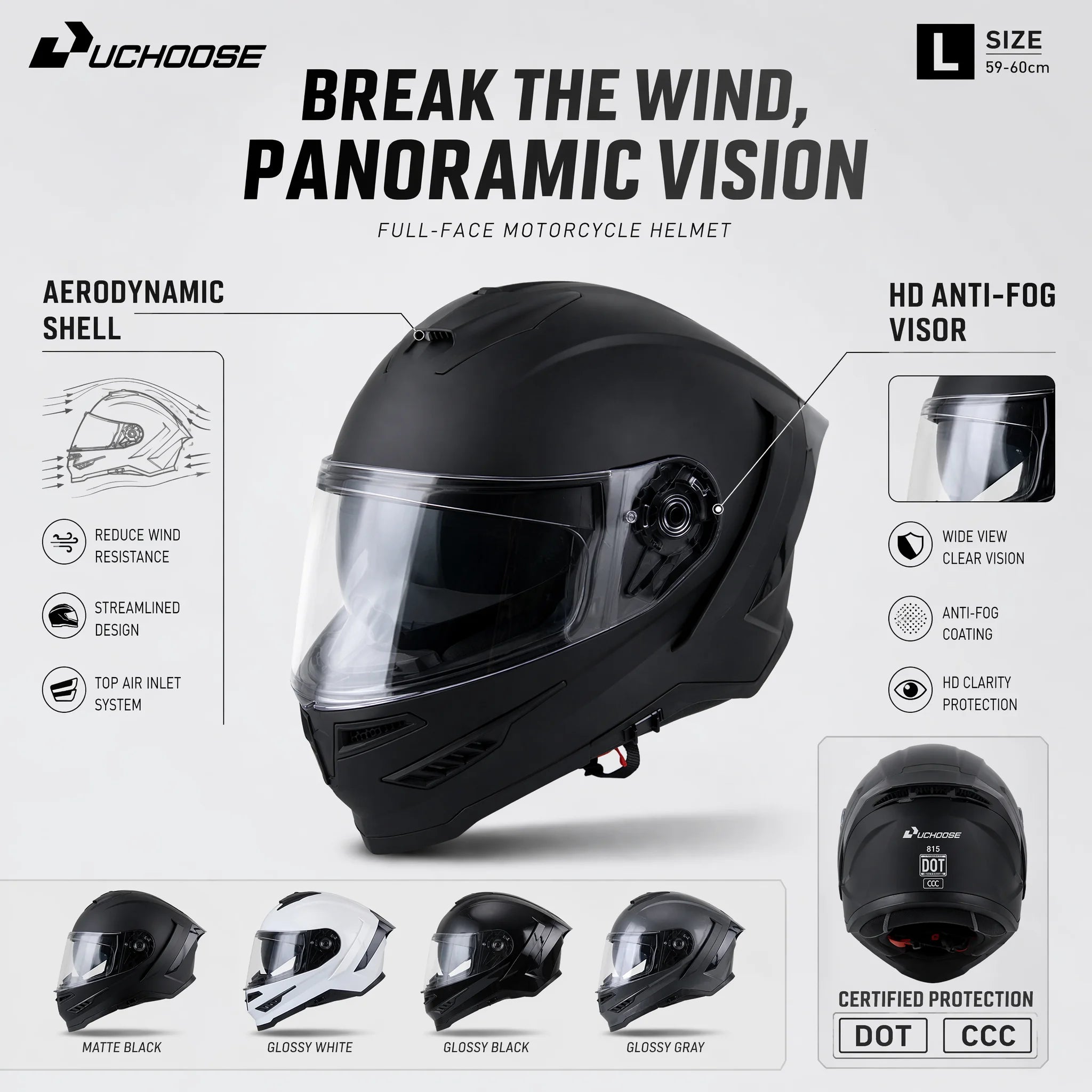 Modular Helmets – Flip-Up Full Face Motorcycle Helmet, Dual Visor, Shockproof & Breathable