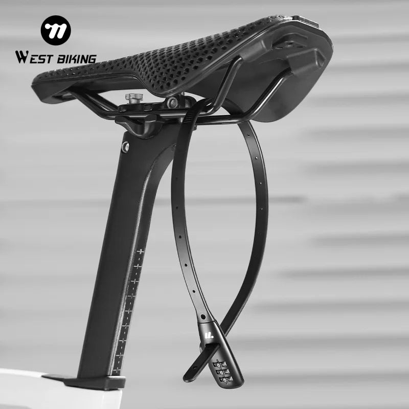 WEST BIKING Anti-theft Bike Tie Lock Portable Security 3 Digit Bike Helmet Lock Motorcycle Scooter  Zinc Alloy Bicycle Tie Lock