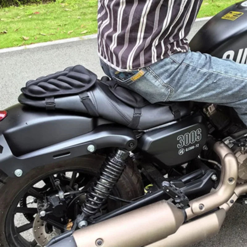 Motorcycle Seat Cushion – 3D Gel Pad Breathable Shock-Absorbing Cover