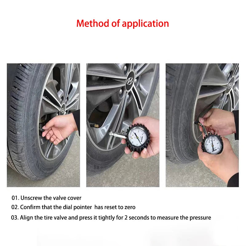 ATSafePro Tire Pressure Gauge – 0–60 PSI Heavy-Duty Tire Gauge with Glow Dial