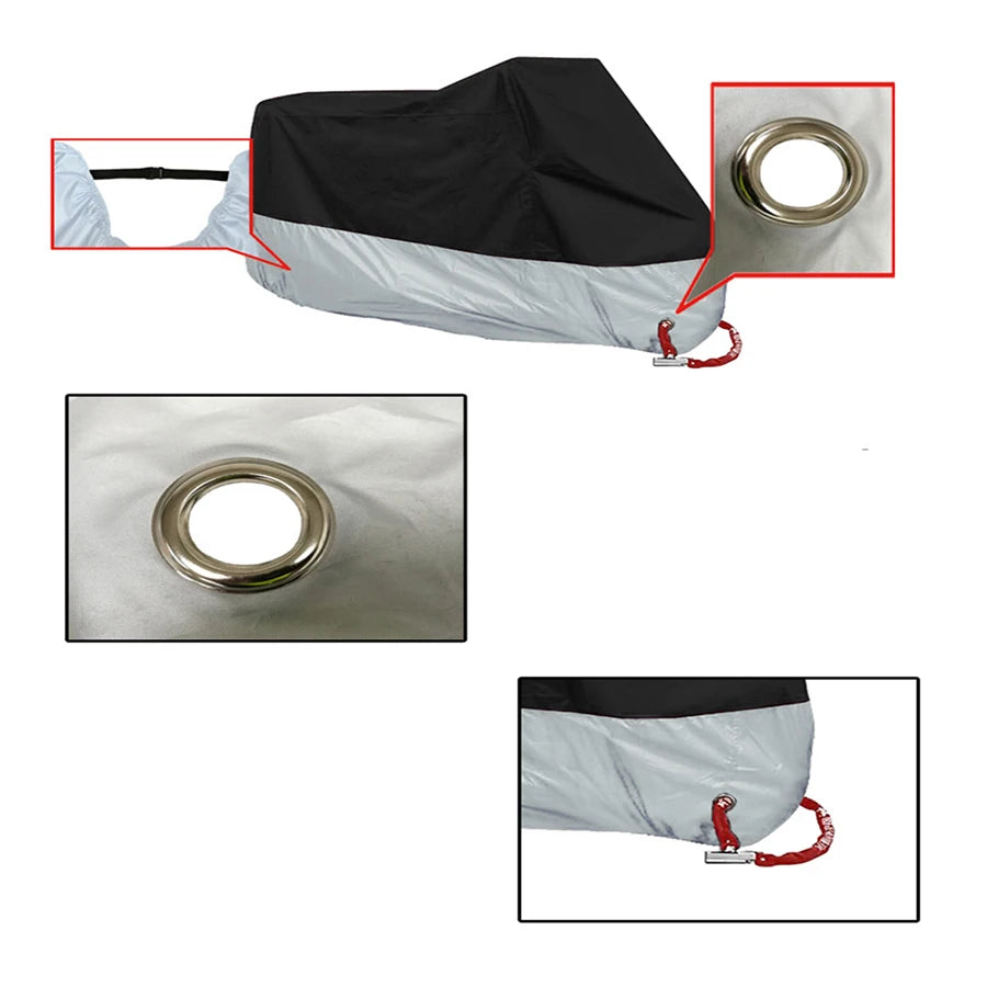 AutoJUSHIDAHAO Universal Outdoor UV Protector Waterproof Motorcycle Cover Bache Funda Moto Scooter Bicycle Case S M L XL 2XL 3XL 4XL – 190T Polyester PU Waterproof Dustproof Anti-UV Anti-Scratch