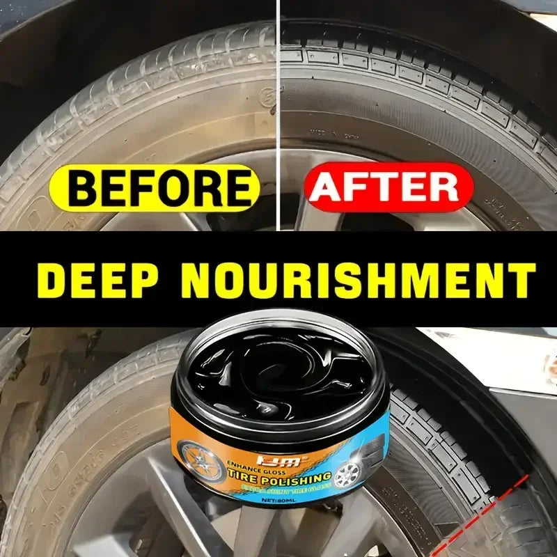 Motorcycle & Car Tire Shine Protection Wax – Plastic Renovator Interior Enhancer Tire Protector Black Gloss Formula – $10