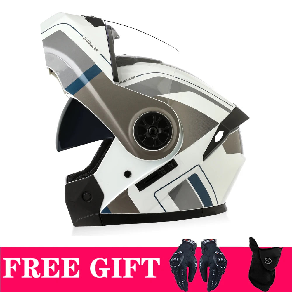 Bluetooth Modular Helmets – Full Face Motorcycle Helmet, Dual Visor, All-Season for Men & Women