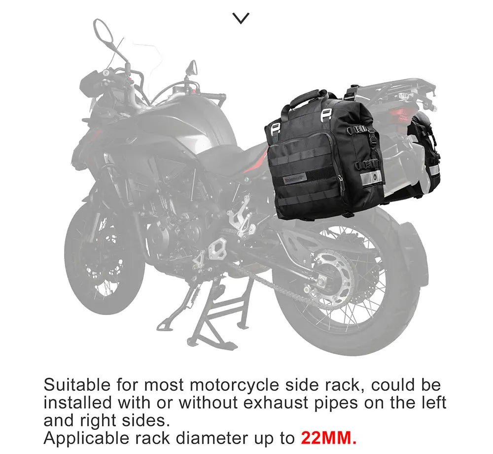Rhinowalk Motorcycle Side Saddle Bag 20L Universal with Removable 100% Waterproof Inner Bag Motorbike Travel Luggage Accessories – Black / Olive (1PC)