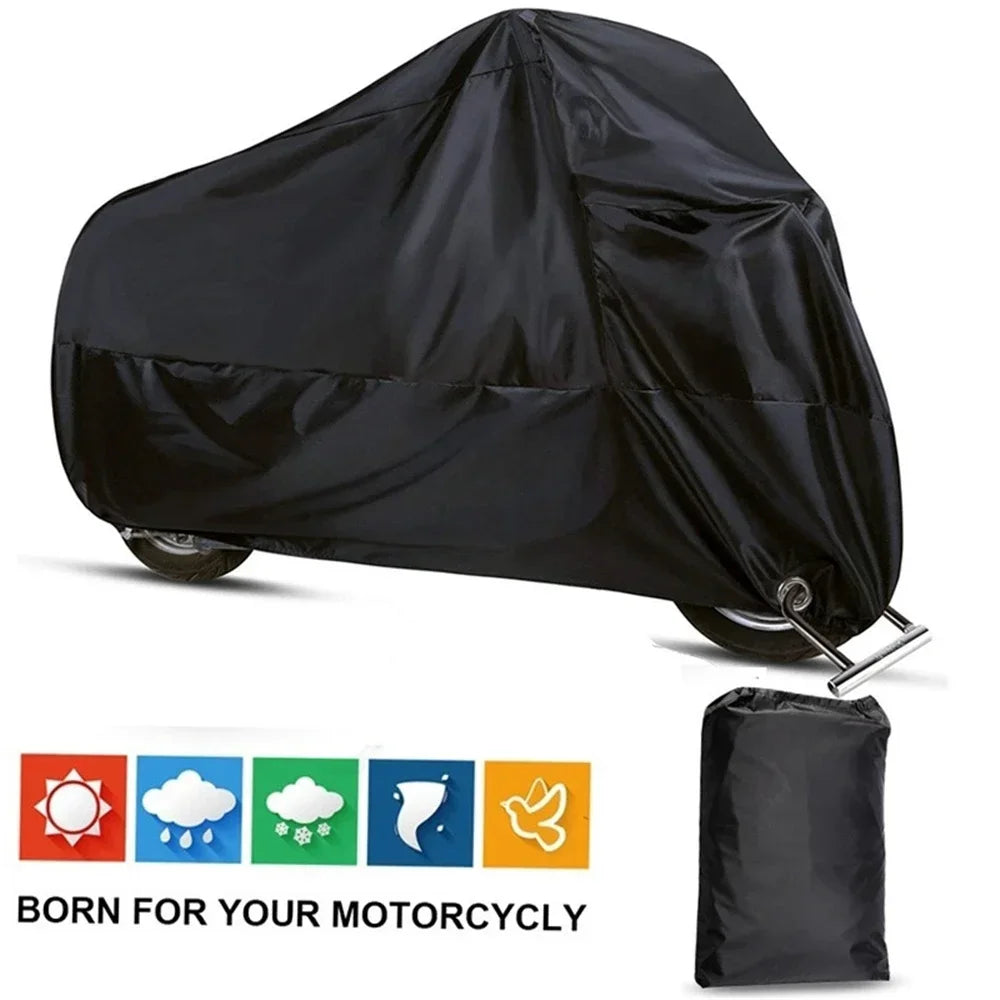 Motorcycle Cover for NMAX AEROX PCX MIO BEAT CLICK Waterproof Rain and Dust UV Cover – Polyester Taffeta PU Coating All Black Lock Holes Windproof Buckle Storage Bag M-XXXL