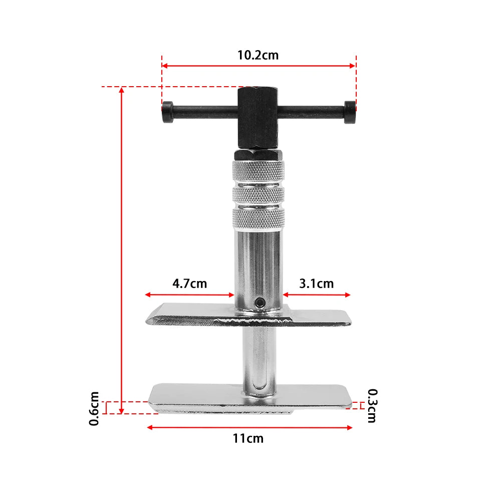 Heavy Duty Motorcycle Brake Caliper Spreader Tool – Brake Disc Tools – T-Bar Compression Tool for Most Vehicle Brake Discs – Universal 1/5”–2-1/3” – Silver – $45