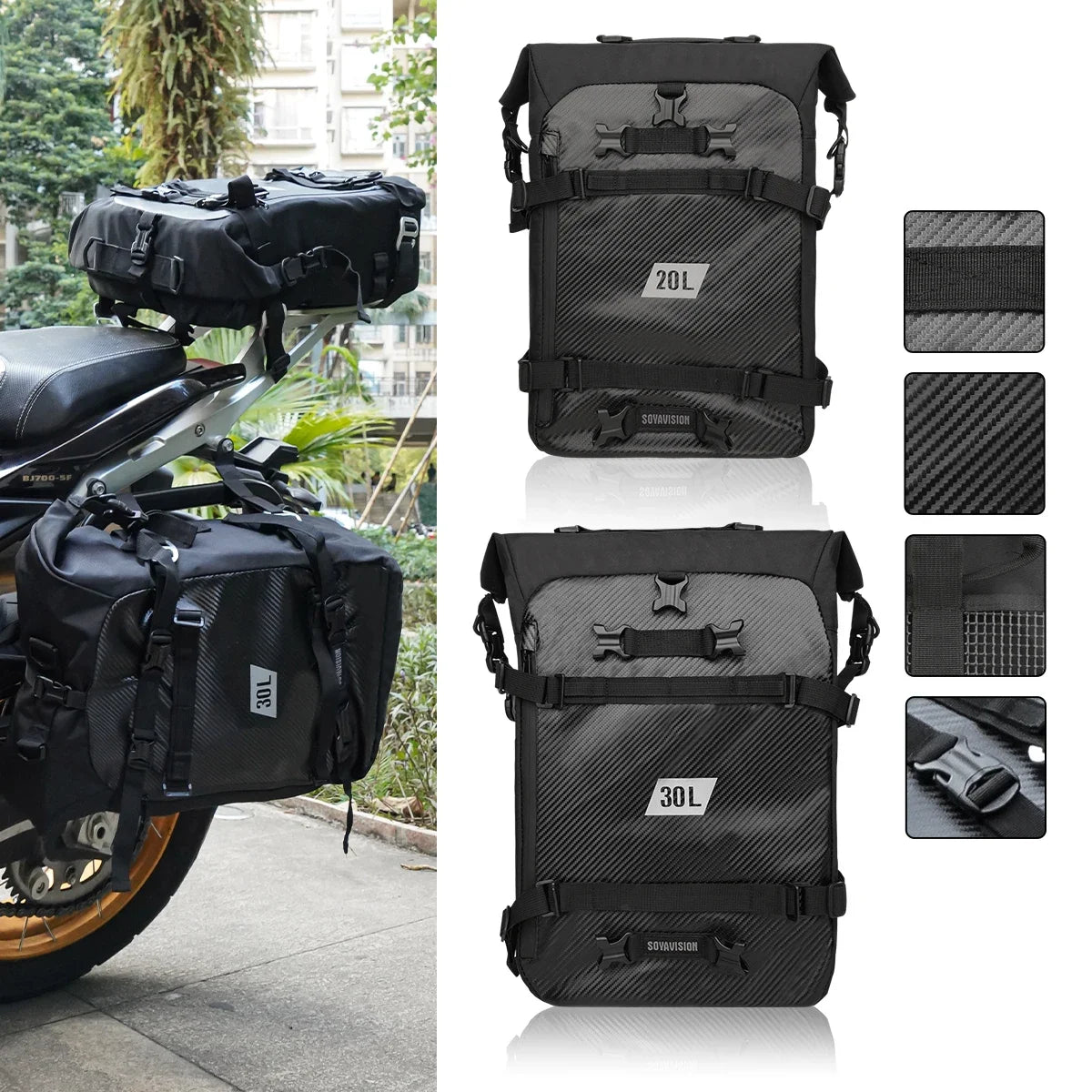 Motorcycle Backpack – Waterproof 8L–30L Cycling & Travel Bag