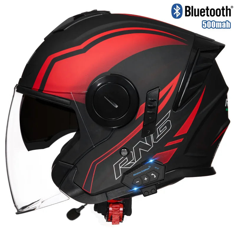 Three Quarter Open Face Helmets with Built In Bluetooth Headset