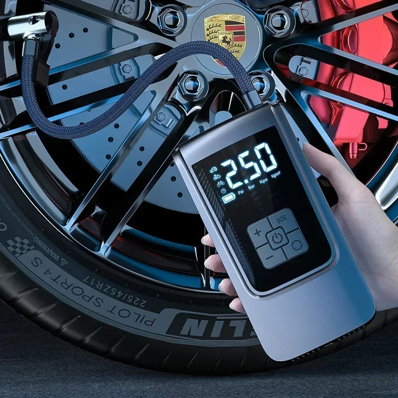 Portable Air Compressor – Electric Tire Inflator for Car, Motorcycle & Bicycle