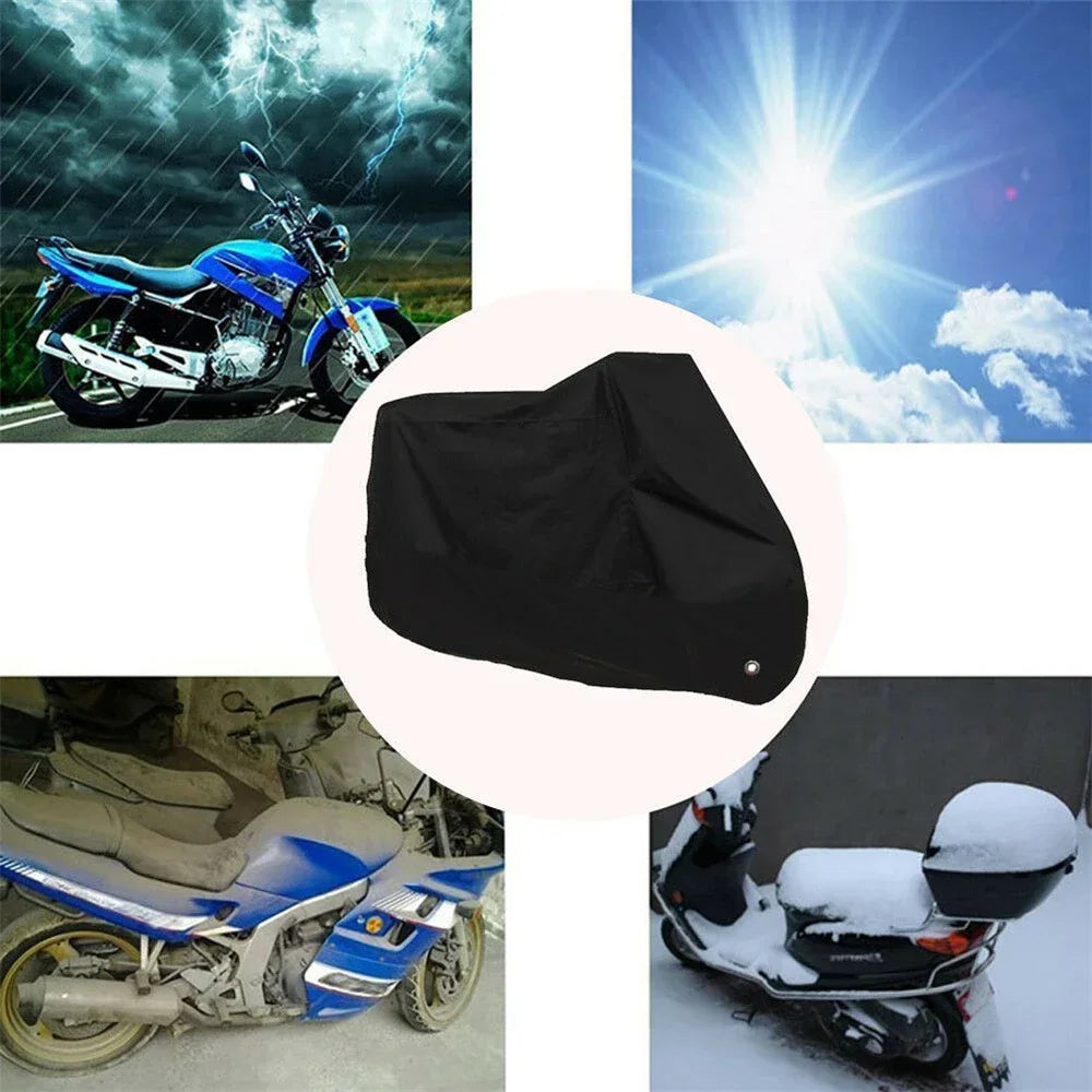 Motorcycle Cover for NMAX AEROX PCX MIO BEAT CLICK Waterproof Rain and Dust UV Cover – Polyester Taffeta PU Coating All Black Lock Holes Windproof Buckle Storage Bag M-XXXL