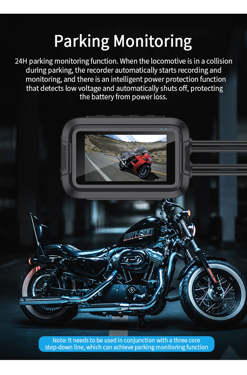 Kocam Dual 1080P Motorcycle Dash Cam IP66 Waterproof 3" IPS WiFi GPS Front Rear Motorcycle Camera DVR Black Box G-Sensor Super Capacitor Parking Monitor