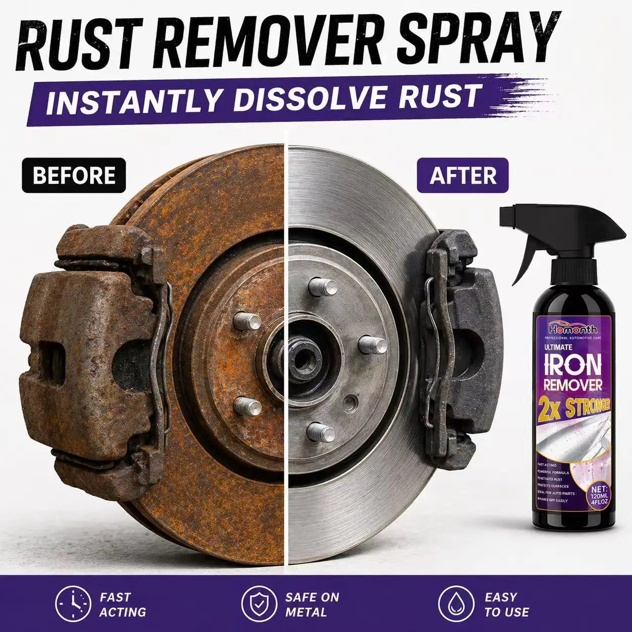 Car Cleaning Iron Remover and Rust Spray - Buy 3 get 2 free