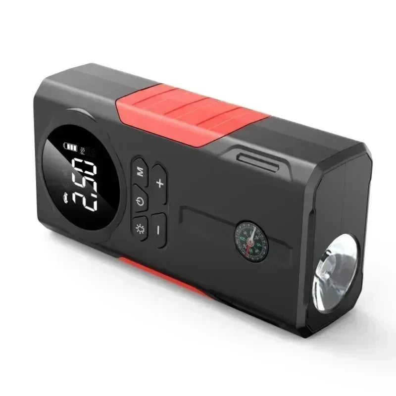 12V Jump Starter & Air Pump – 1800A Multi-Function Tire Inflator, LED SOS Light & Power Bank for Car, Motorcycle & Bicycle