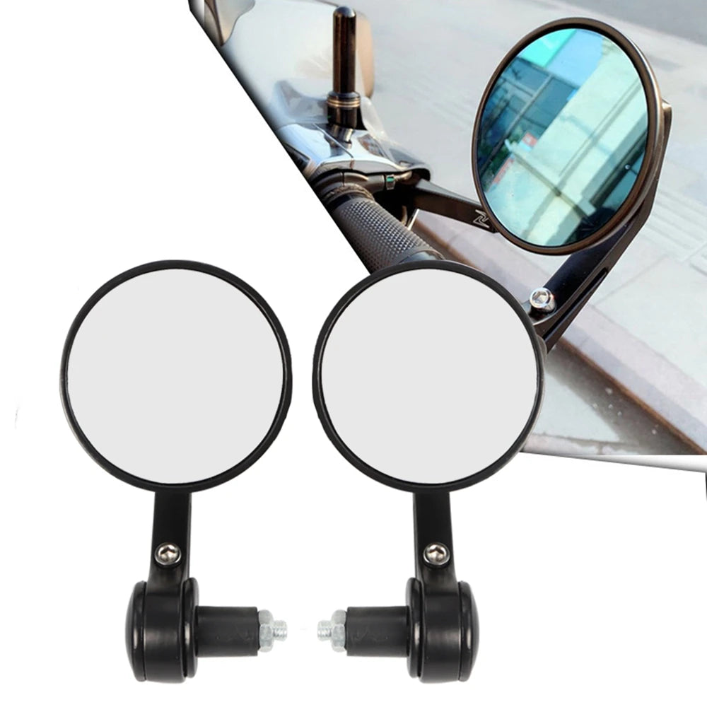 Round 7/8" Handlebar Aluminum Alloy Motocycle Rearview Mirrors Moto End Motor Side Mirrors Motorcycle Cafe Racer Accessories