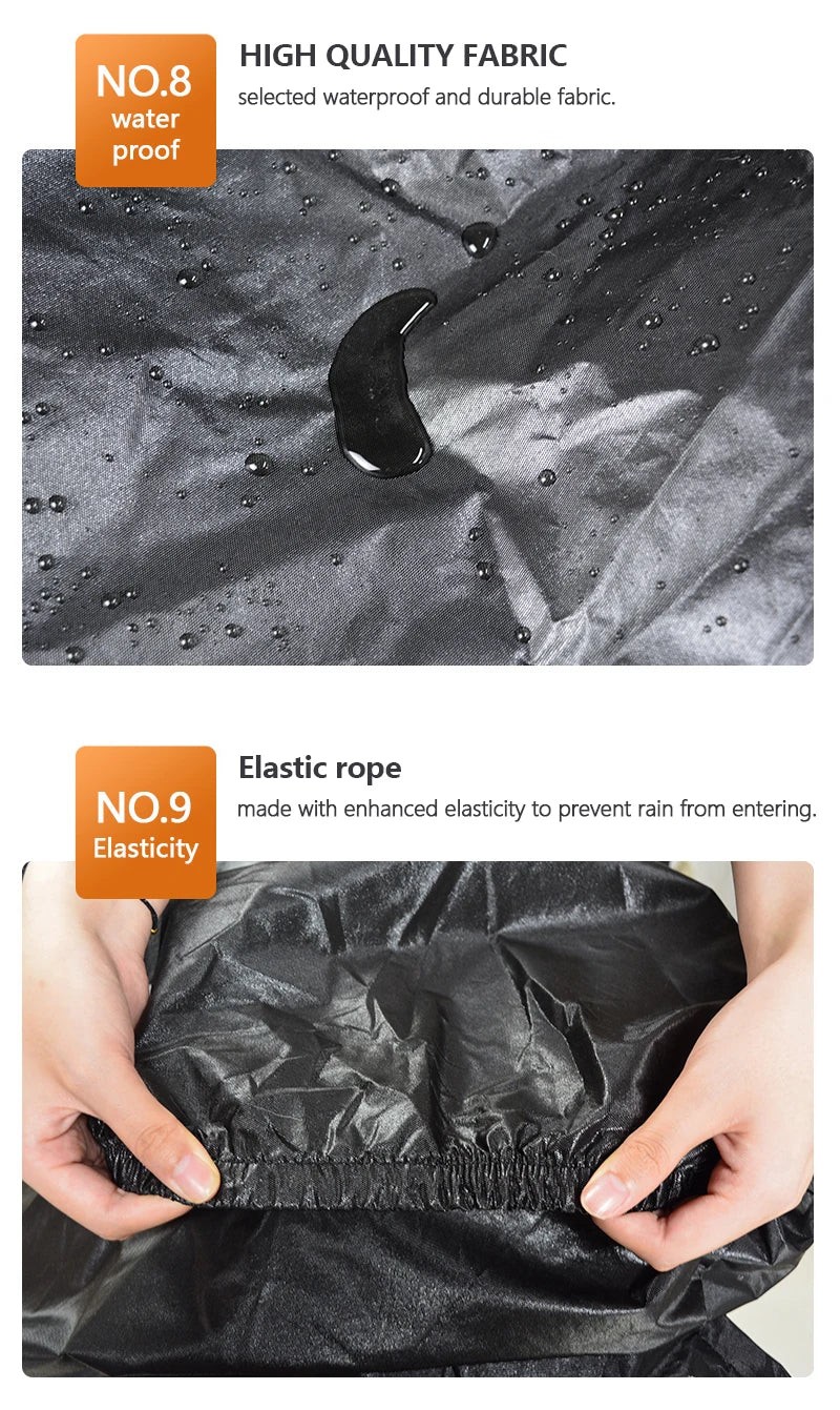 Thick Oxford Motorcycle Waterproof Cover Universal Outdoor Protection Dust Motorbike Rain Cover Sunshade Dustproof UV Protective – Reflective Aluminum Foil Nano Lining Cotton Velvet Black XL-4XL