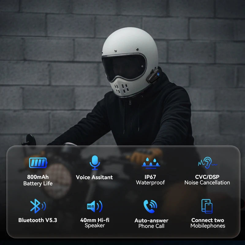 XGP X1 Motorcycle Bluetooth Headset – Voice Control & Auto Call Answer