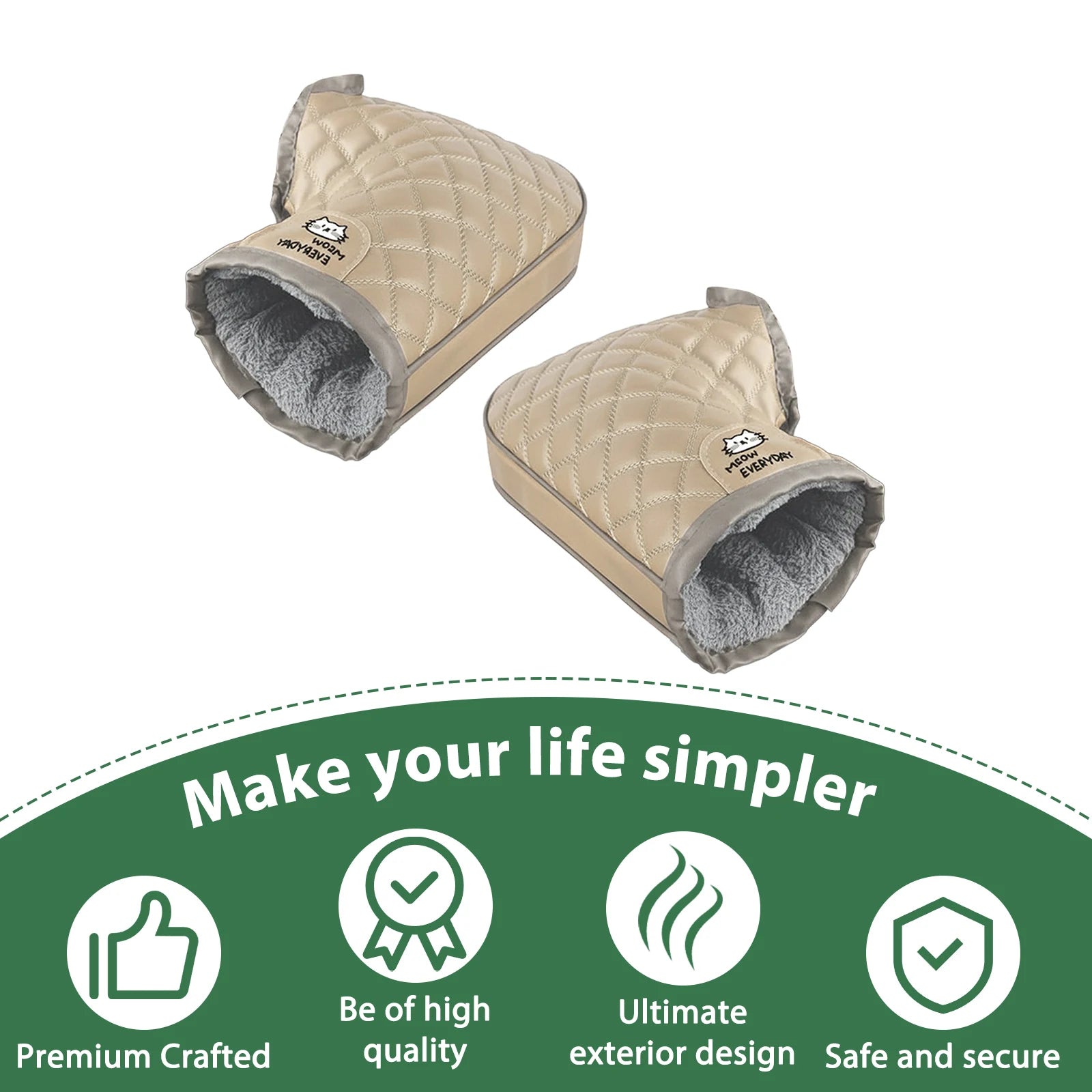 Fleece Handlebar Muffs – Windproof Warm