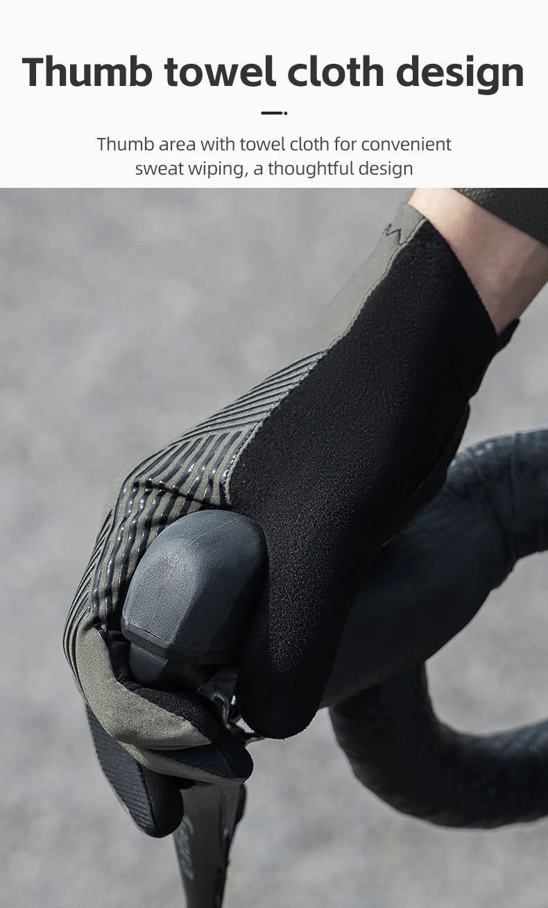 ROCKBROS Sports Cycling Gloves Breathable MTB Road Bike Non-slip Gloves Touch Screen Men Women Full Finger Motorcycle Gloves