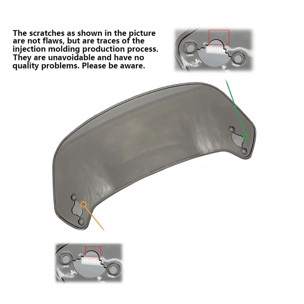 Universal Motorcycle Windshield Extension Adjustable Spoiler Clamp-On Windscreen Deflector Suitable for All Motorcycle Parts – SOYAVISION ABS 280mm 300mm 360mm Grey Clear No Drill