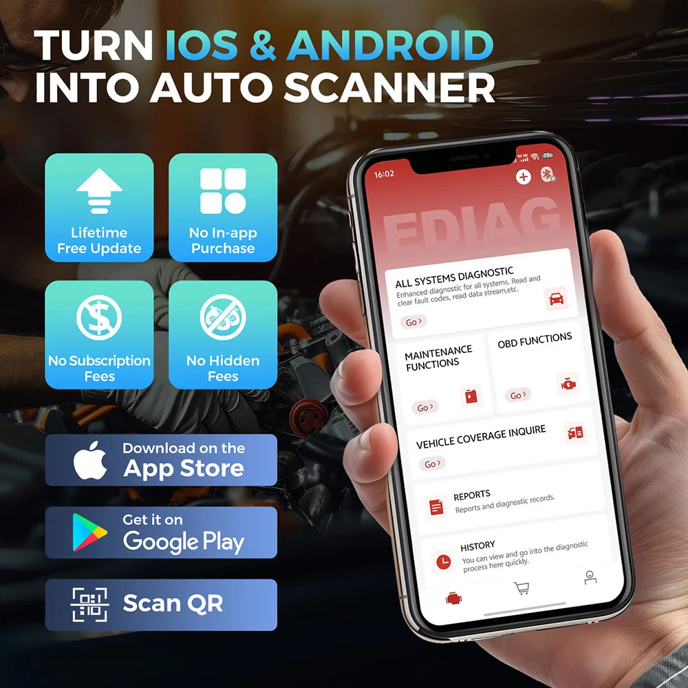 KINGBOLEN Ediag Elite OBD2 Scanner – All System + 15 Resets + Bi-Directional + CAN FD – Lifetime Free Update – from $108