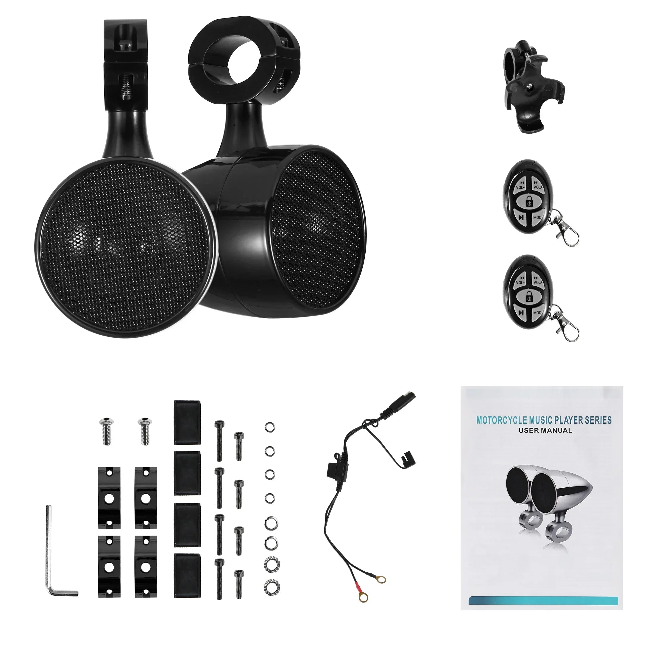 Motorcycle Speakers – Bluetooth Audio with Remote Control & MP3