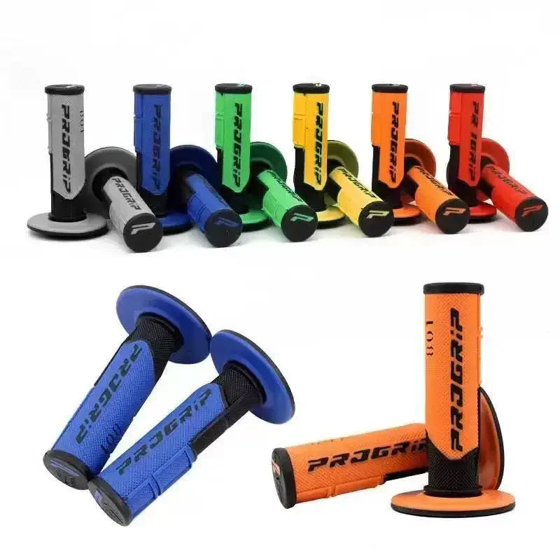 Motorcycle Handlebar Grips Universal Left 22mm Right 24mm 7/8" Rubber Tacky Gel Anti-Slip Vibration Reduction Off-Road Hand Grips Direct Install for Motorcycle ATV Motocross Dirt Bike – 7 Colors
