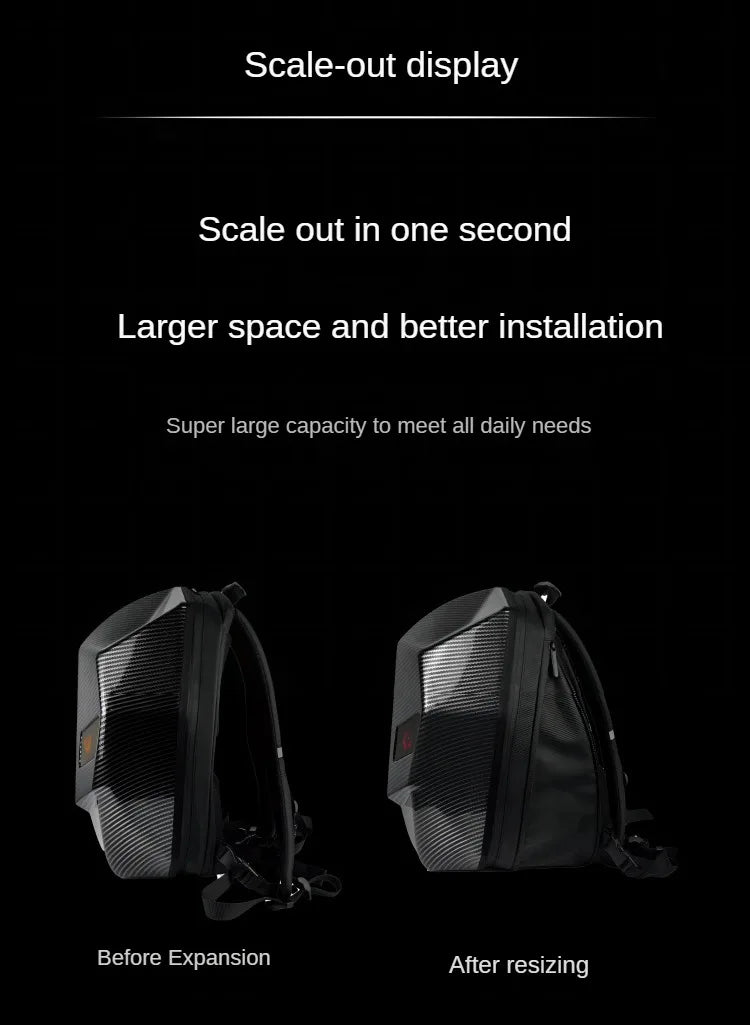 Motorcycle Backpack – NR Spark L E D Eyes Hard Shell Waterproof Helmet Bag