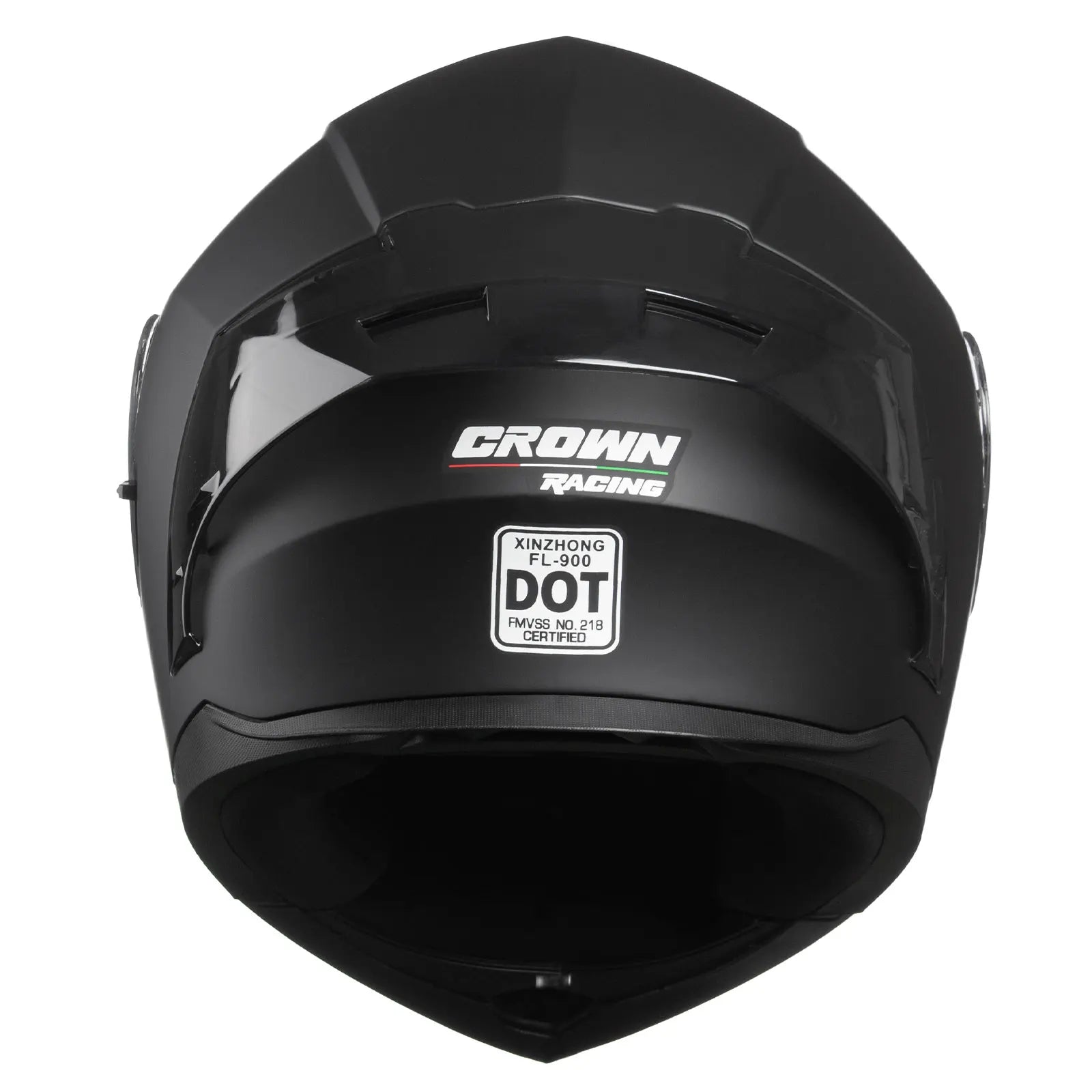 Crown Racing Modular Motorcycle Helmet, DOT Certified Flip-Up Full Face Helmet with Dual Visor and Extra Clear Shield, Adult Sizes M-XL, Matte Black