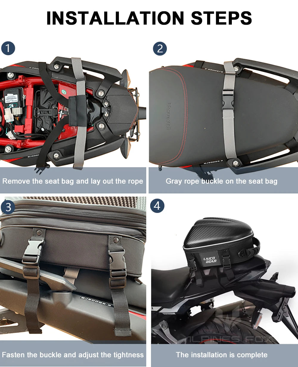 Motorcycle Backpack – Carbon Fiber Waterproof Large Capacity Travel Bag