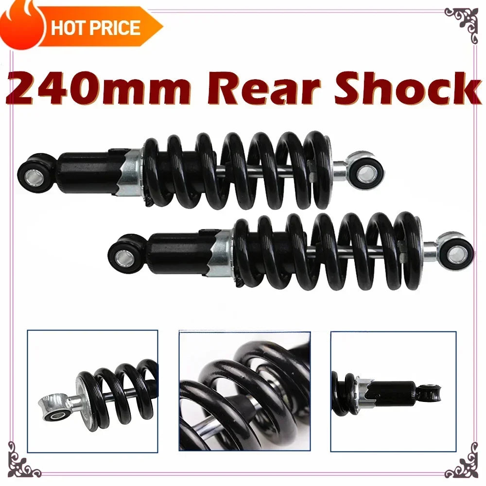 TDPRO Motorcycle  2PCS 240mm Rear Shock Absorber Suspension Motorcycle ATV Dirt Quad Go Kart 1200lbs Accessories Modified Part