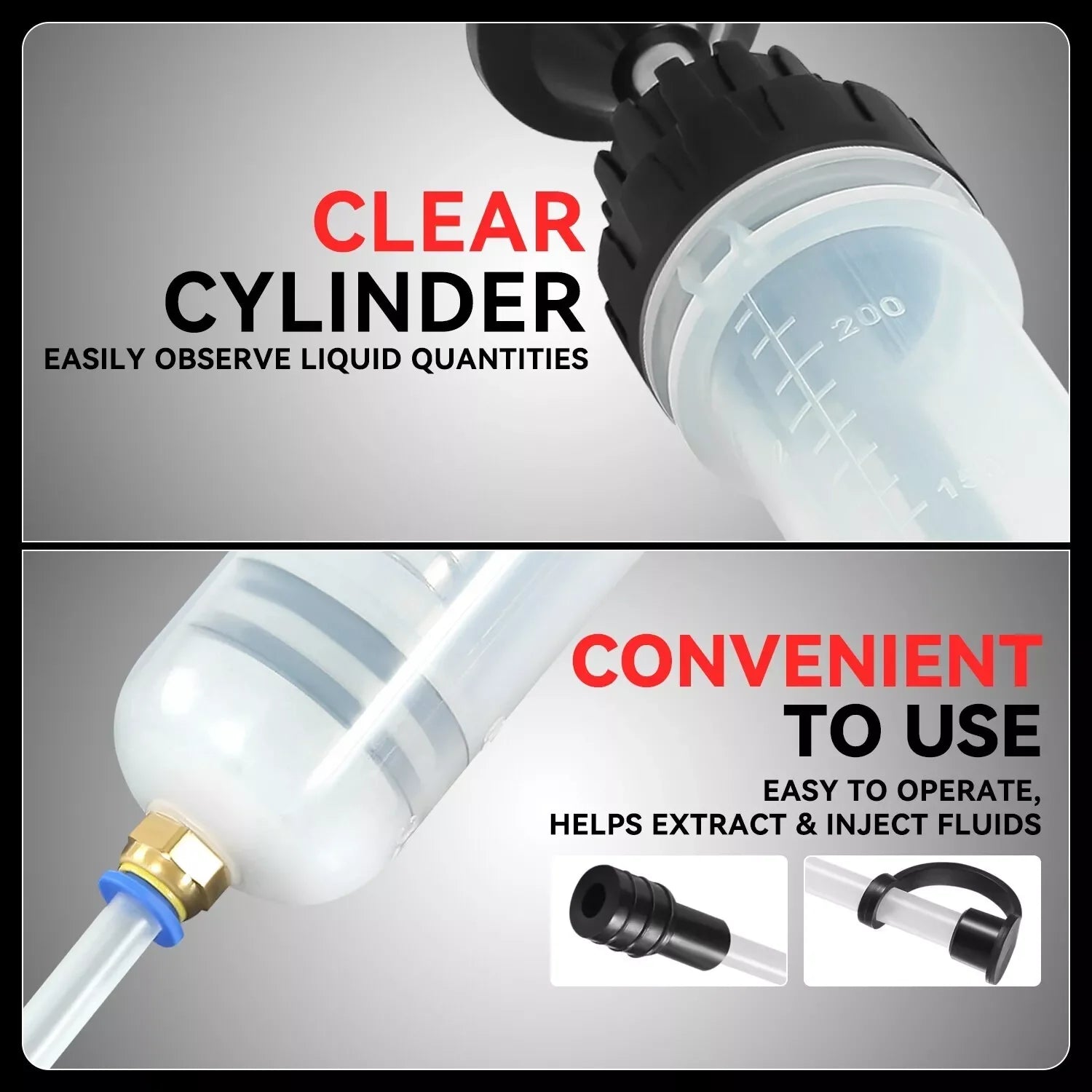 Universal Car Motorcycle Truck Oil Change & Brake Bleeder Fluid Pump Extractor Filling Syringe Bottle – Brake Bleeding Tools – 200cc / 500cc – $20