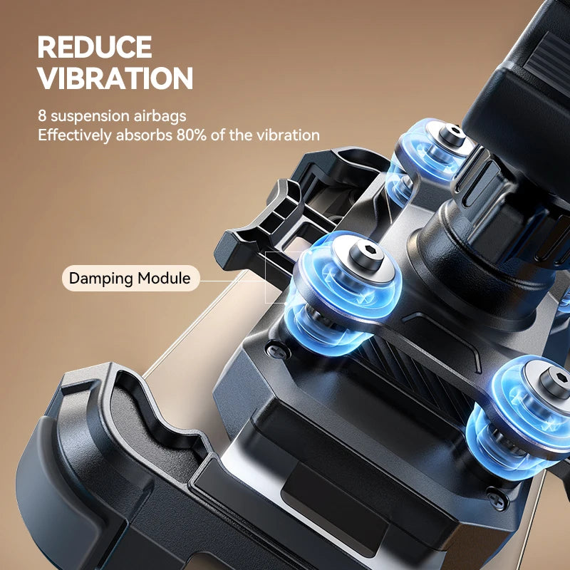 JOYROOM Anti-Vibration Motorcycle Phone Mount – 360° One-Hand Handlebar Holder for 4.7–7" Phones