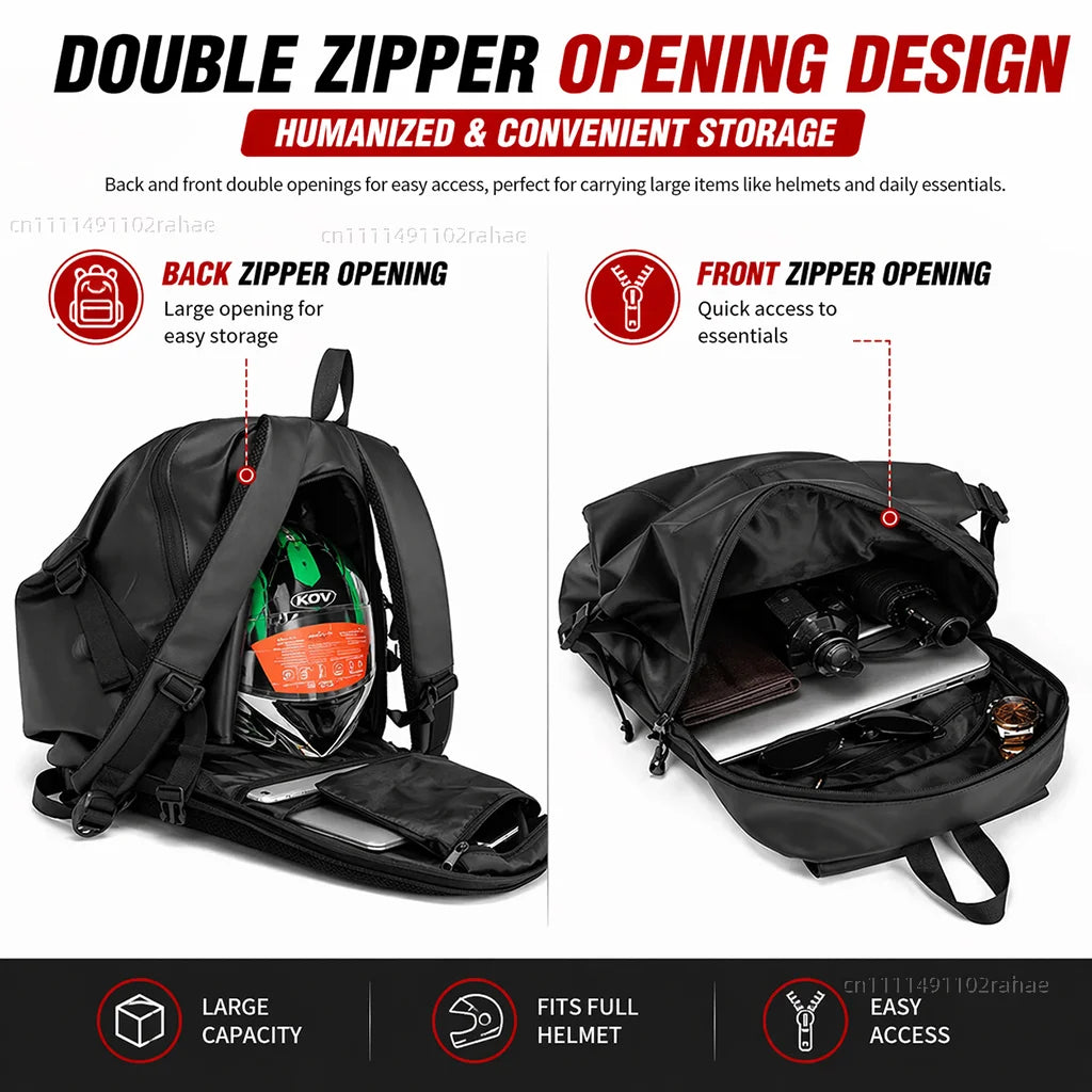 Motorcycle Backpack – Waterproof Large Capacity Helmet & Travel Bag