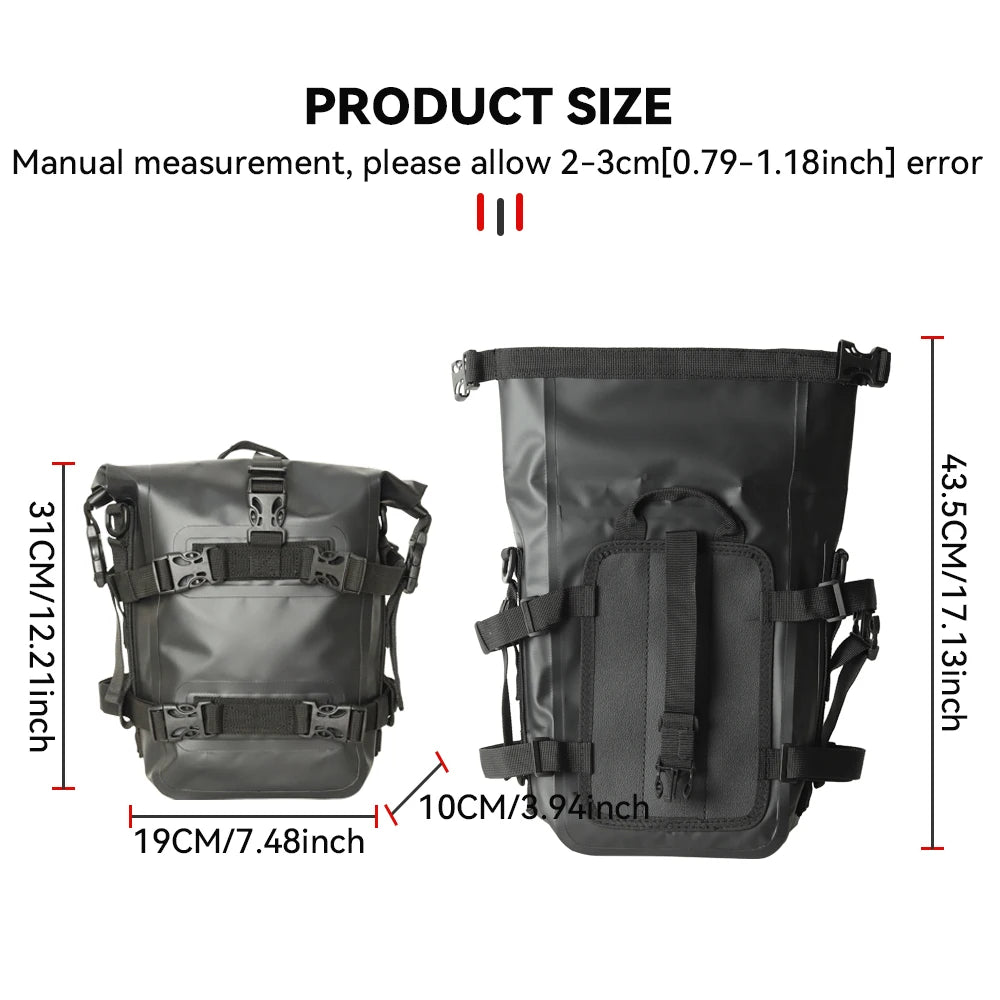 WUMFIRE Motorcycle Bumpers Bag Waterproof 5L-8L Motorcycle Side Frame Bag Motorcycle Crash Bar Bag Universal Saddlebag Tools Storage Bag for BMW R1250GS Honda Suzuki Yamaha – Black (1PC / 2PCS)