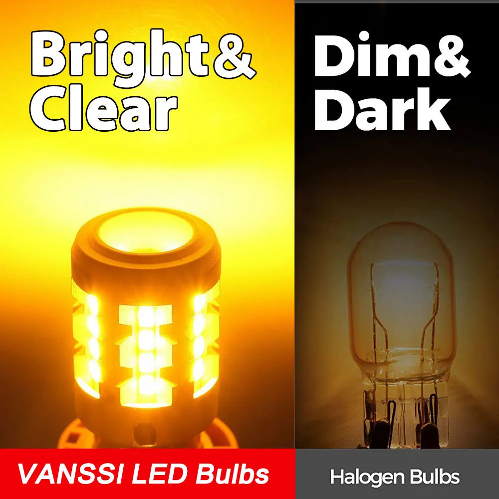 LED Turn Signal Bulbs – 1156 BA15S T20 7440 CANBUS Amber Yellow